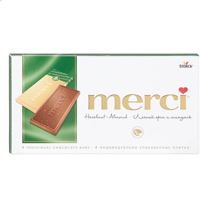 شکلات تبلت مرسی merci فندوق و بادام 125 گرم